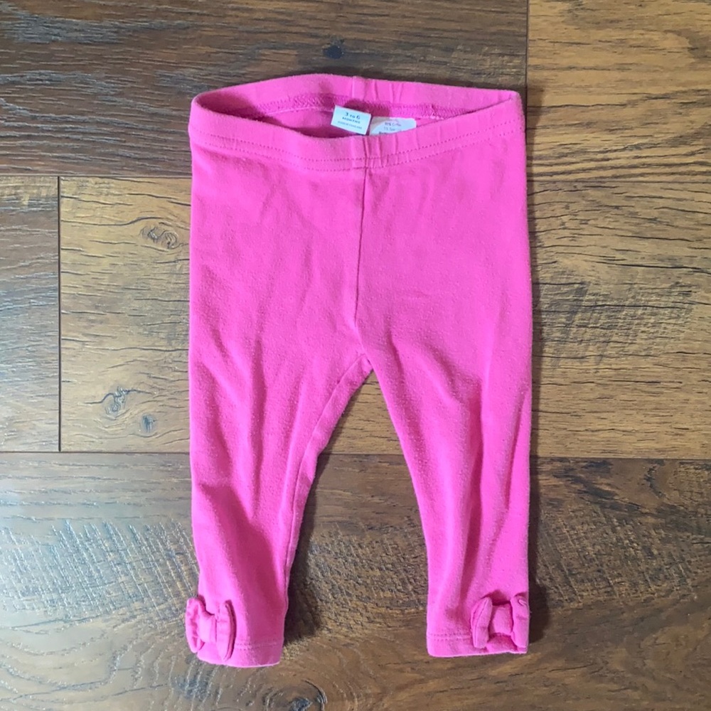Janie & Jack pink bow baby girl leggings